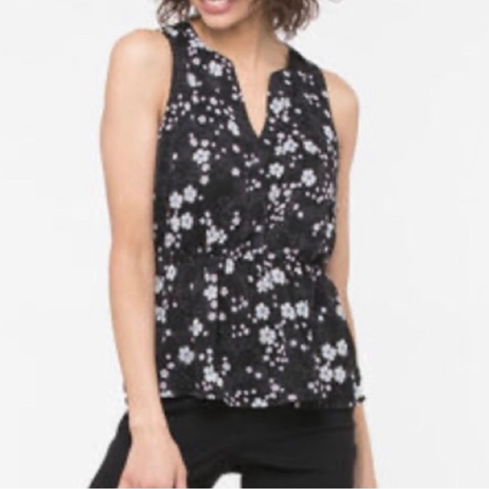 2/$15 Ricki’s Sleeveless Peplum Top Black White Size M NWT